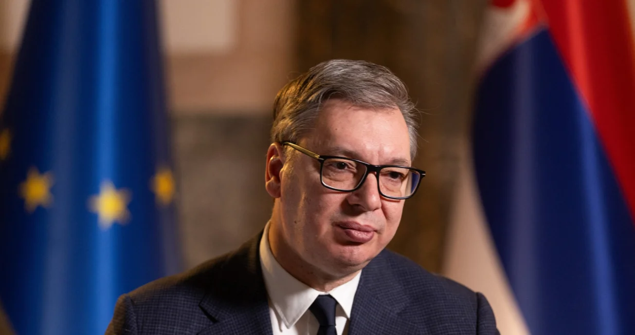 Serbian President Aleksandar Vucic attends an interview with Reuters in Belgrade, Serbia, February 4, 2026. REUTERS/Djordje Kojadinovic/Foto: Djordje Kojadinovic