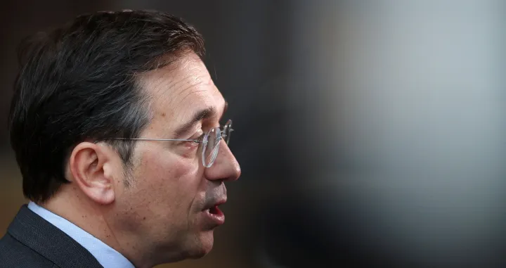 Spanish Foreign Minister Jose Manuel Albares speaks at a European Union Foreign Ministers' meeting in Brussels, Belgium February 23, 2026. REUTERS/Yves Herman/Yves Herman