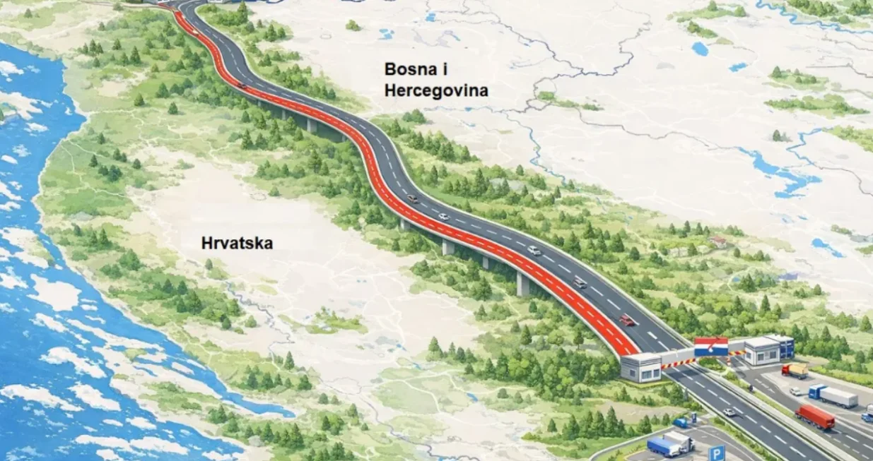 Brza cesta, Krajina, Bihać-Cazin-Velika Kladu&scaron;a-Hrvatska/Ilustracija