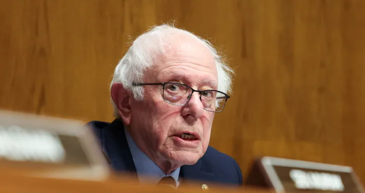 U.S. Senator Bernie Sanders (I-VT) speaks during a Senate Health, Education, Labor, and Pensions Committee confirmation hearing for Casey Means, nominated to serve as the next U.S. Surgeon General, on Capitol Hill in Washington, D.C., U.S., February 25, 2026. REUTERS/Kylie Cooper/Kylie Cooper