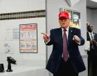U.S. President Donald Trump gestures during a visit to a Whataburger in Corpus Christi, Texas, U.S., February 27, 2026. REUTERS/Elizabeth Frantz/Elizabeth Frantz