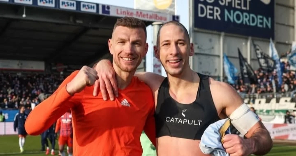 Nikola Katić i Edin Džeko/Foto: 