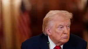U.S. President Donald Trump looks on during a round table on collegiate sports in the White House in Washington, D.C., March 6, 2026. REUTERS/Nathan Howard/Nathan Howard