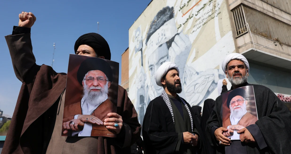 Demonstrators hold images of Iran's late Supreme Leader Ayatollah Ali Khamenei, after he was killed in Israeli and U.S. strikes on Saturday, during an anti-Israeli and U.S. rally after Friday prayer, amid the U.S.-Israeli conflict with Iran, in Tehran, Iran, March 6, 2026. Majid Asgaripour/WANA (West Asia News Agency) via REUTERS ATTENTION EDITORS - THIS PICTURE WAS PROVIDED BY A THIRD PARTY  TPX IMAGES OF THE DAY/Majid Asgaripour