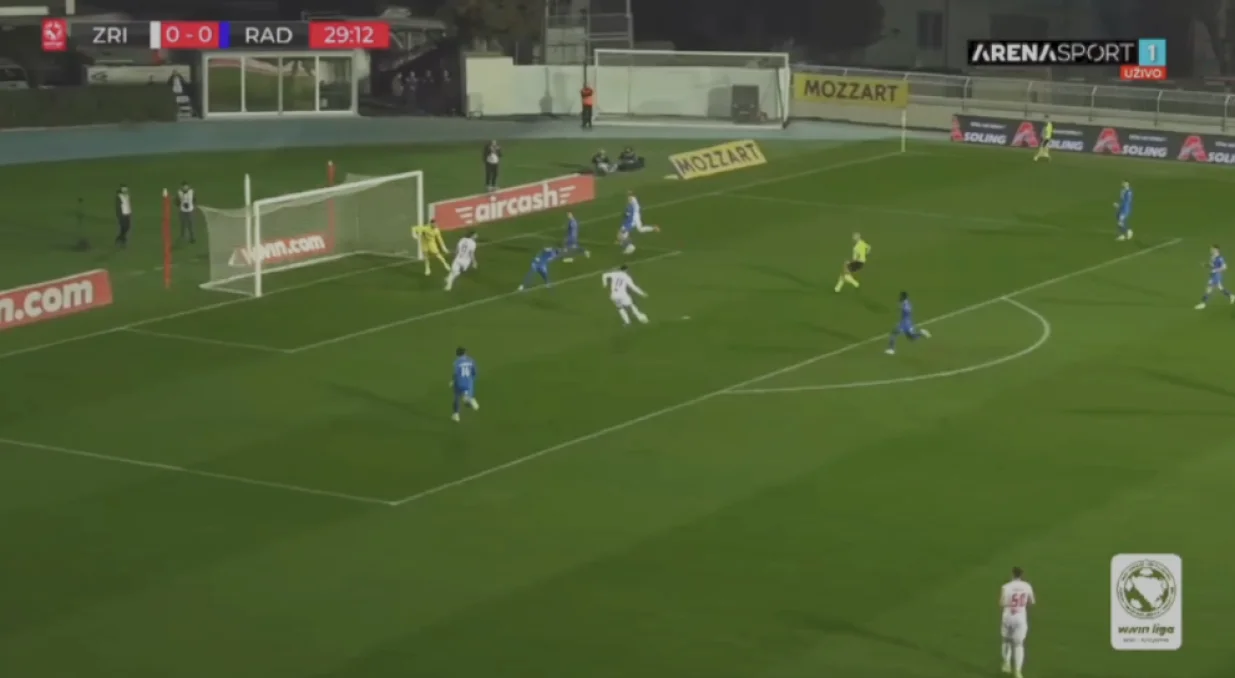 Zrinjski vodi u Mostaru (FOTO: Screenshot - Arena Sport)/Foto: 