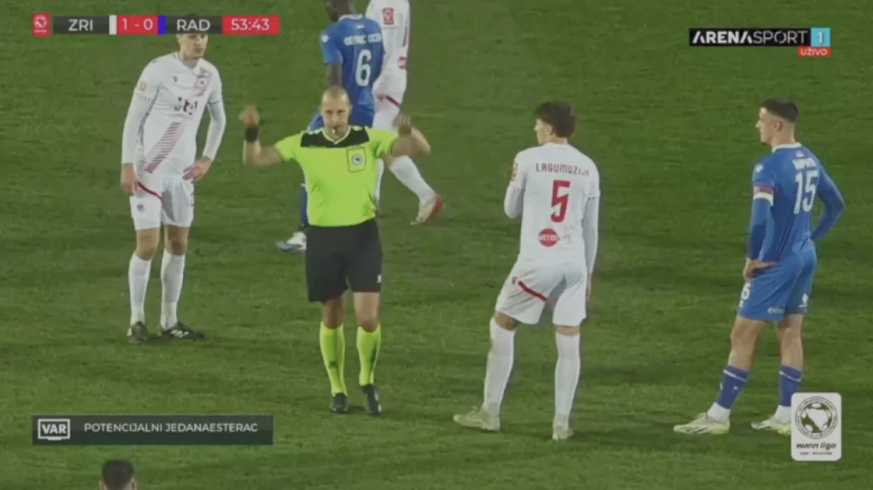 Zrinjski sada ima veliku prednost (FOTO: Screenshot - Arena Sport)/Foto: 