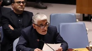  Amir-Saeid Iravani, Iran's Ambassador to the United Nations, addresses members of the United Nations Security Council on resolutions on the situation in Iran and the Middle East at U.N. headquarters in New York City, U.S., March 11, 2026. REUTERS/Shannon Stapleton/Shannon Stapleton