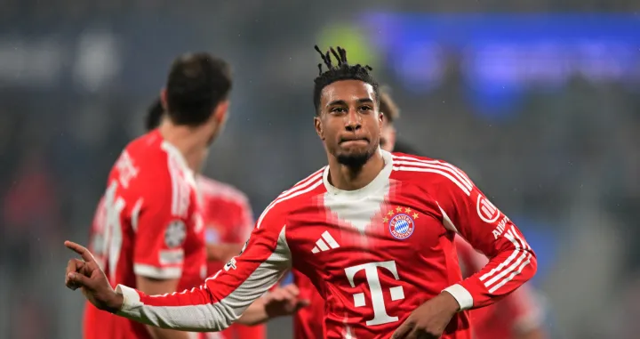 Soccer Football - UEFA Champions League - Round of 16 - First Leg - Atalanta v Bayern Munich - New Balance Arena, Bergamo, Italy - March 10, 2026 Bayern Munich's Michael Olise celebrates scoring their fifth goal REUTERS/Daniele Mascolo/Foto: Daniele Mascolo