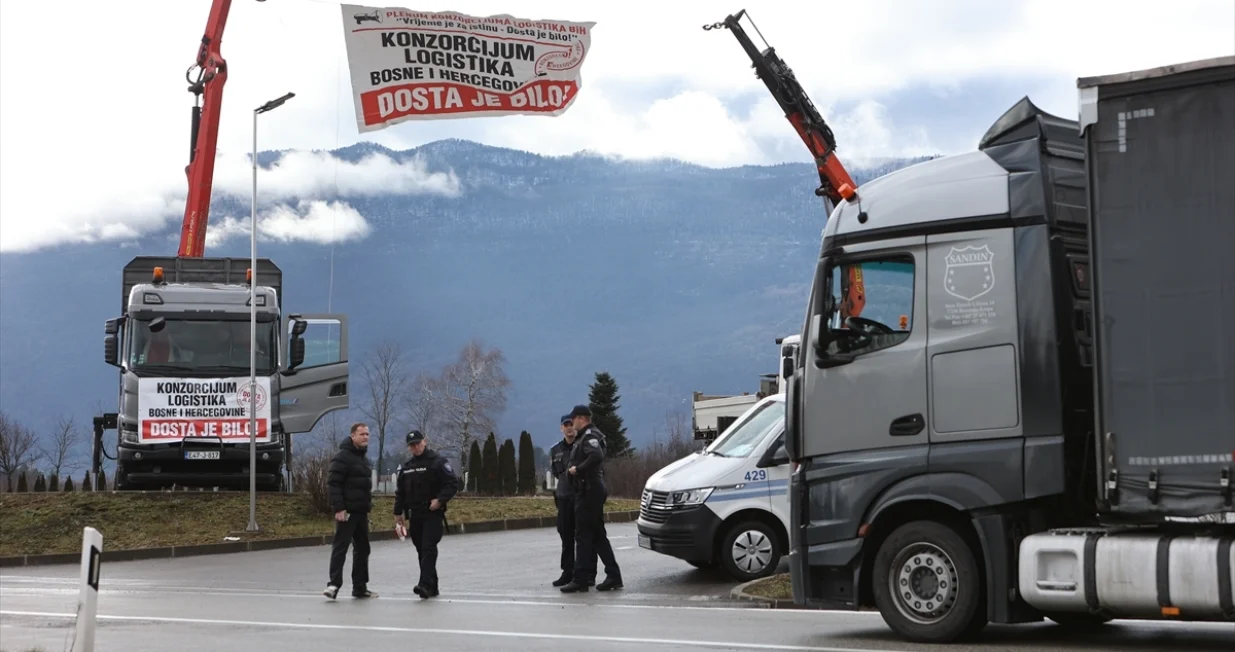 Konzorcijum Logistika BiH, prevoznici, kamiondžije, blokada, blokade, granični prelazi, granični terminali/Anadolija