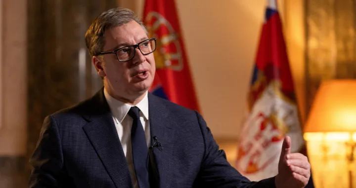 FILE PHOTO: Serbian President Aleksandar Vucic speaks during an interview with Reuters in Belgrade, Serbia, February 4, 2026. REUTERS/Djordje Kojadinovic/File Photo/Foto: Djordje Kojadinovic