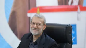 FILE PHOTO: Ali Larijani, former chairman of the parliament of Iran, reacts as he registers as a candidate for the presidential election at the Interior Ministry, in Tehran, Iran May 31, 2024. Majid Asgaripour/WANA (West Asia News Agency) via REUTERS ATTENTION EDITORS - THIS PICTURE WAS PROVIDED BY A THIRD PARTY/File Photo/Majid Asgaripour
