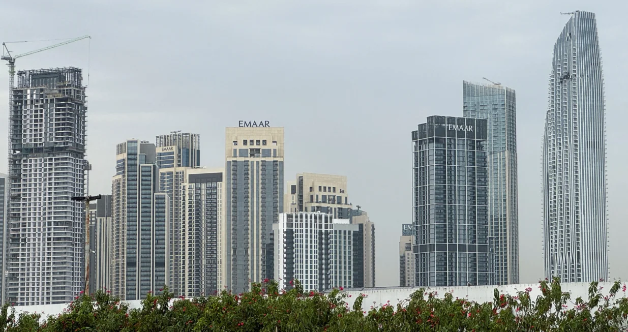 A damaged building in the vicinity of Dubai Creek Harbour after a drone fell on it, amid the U.S.-Israeli conflict with Iran, in Dubai, United Arab Emirates, March 12, 2026. Picture taken with a mobile phone. REUTERS/StringerвЂЁ/Stringer