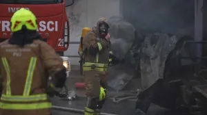 Požar na pijaci Kvadrant, Otoka Sarajevo, vatrogasci/Senad Gubelić/