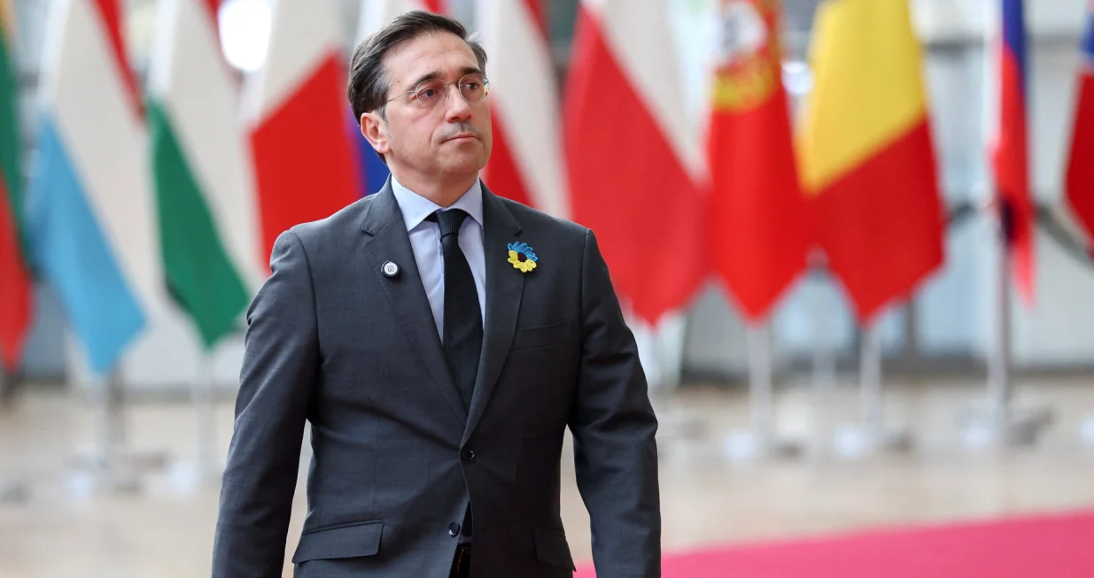 Spanish Foreign Minister Jose Manuel Albares attends a European Union Foreign Ministers' meeting in Brussels, Belgium February 23, 2026. REUTERS/Yves Herman/Yves Herman