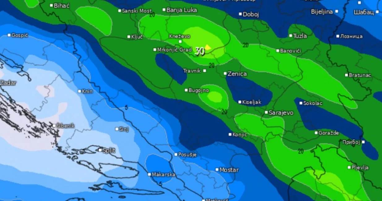Padavine u BiH, vrijeme, promjena/Bh Meteo