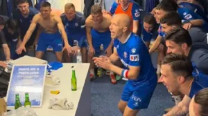 Igrači Širokog Brijega slave pobjedu protiv Sarajeva (FOTO: Screenshot)/Foto: 