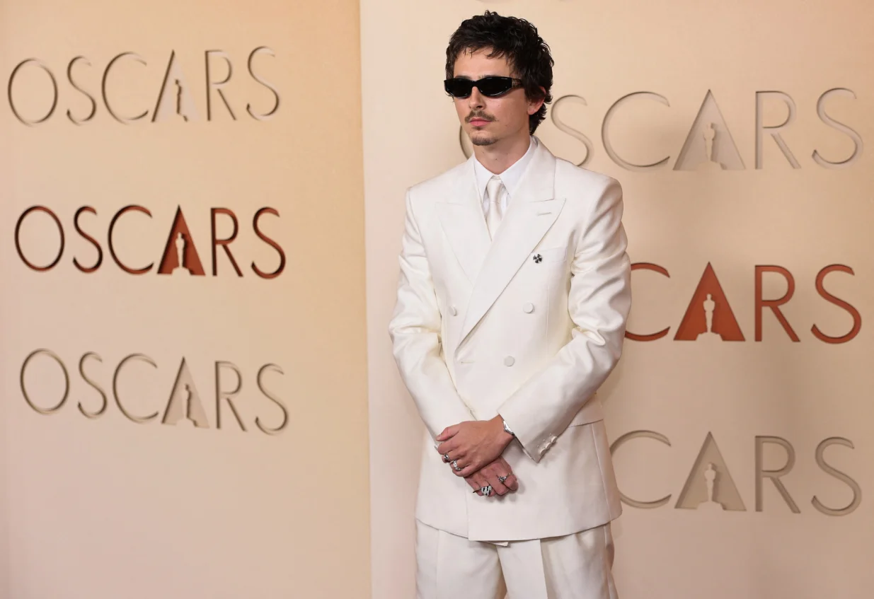 Timothee Chalamet poses on the red carpet during the Oscars arrivals at the 98th Academy Awards in Hollywood, Los Angeles, California, U.S., March 15, 2026. REUTERS/Daniel Cole/Daniel Cole
