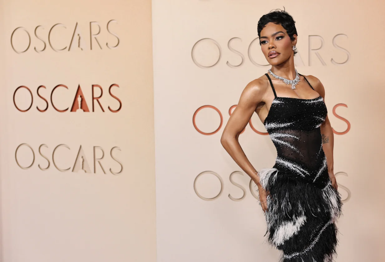 Teyana Taylor poses on the red carpet during the Oscars arrivals at the 98th Academy Awards in Hollywood, Los Angeles, California, U.S., March 15, 2026. REUTERS/Daniel Cole/Daniel Cole