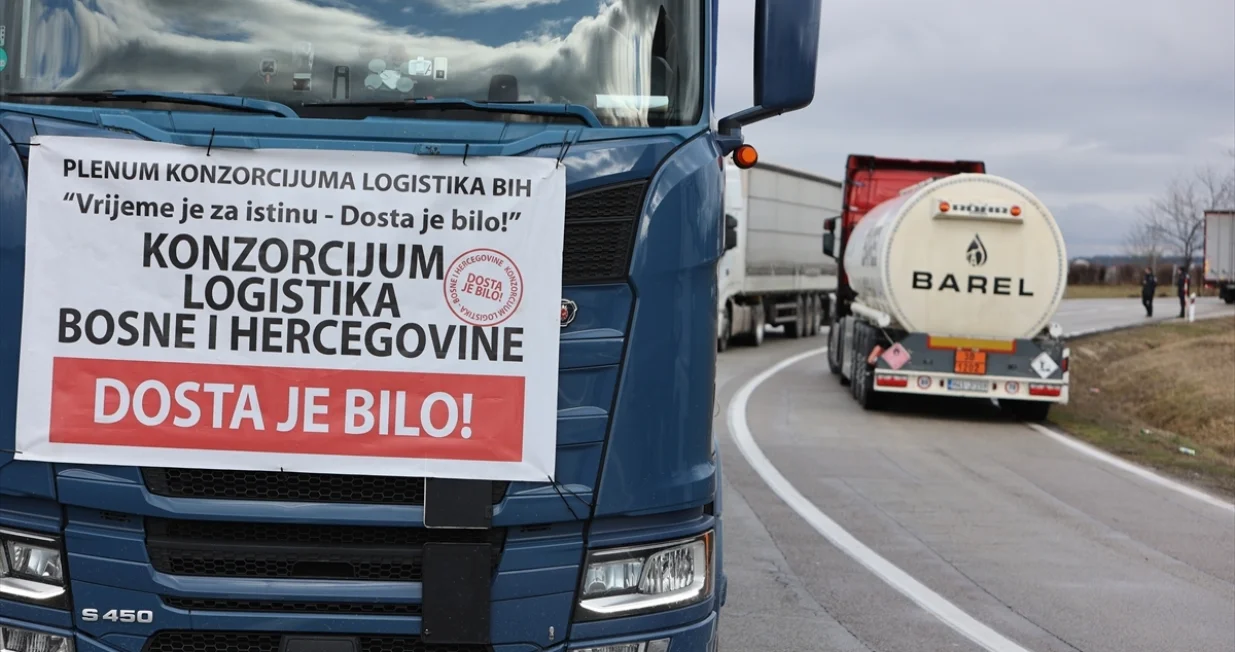 Konzorcijum Logistika BiH, prevoznici, kamiondžije, blokada, blokade, granični prelazi, granični terminali/Anadolija