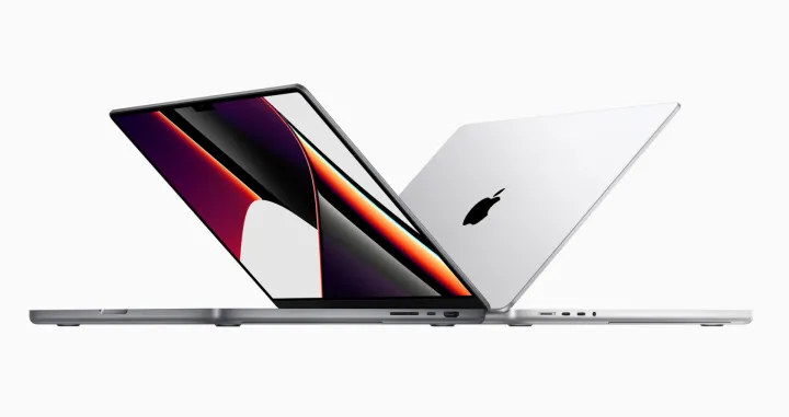 epa09530719 A handout photo made available by Apple Inc. showing the new 14- and 16-inch MacBook Pro with M1 Pro and M1 Max delivering performance and battery life, and features the world's best notebook display during the Apple Special Event at Apple Park in Cupertino, California, USA, 18 October 2021. EPA/APPLE INC. HANDOUT Images cannot be altered or modified in any way, in whole or in part, that disparages Apple. MANDATORY CREDIT HANDOUT EDITORIAL USE ONLY/NO SALES/Apple Inc. Handout