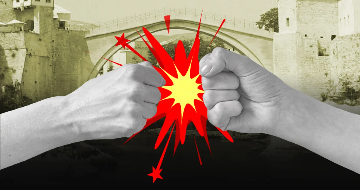 Vizual za kolumnu, Mostar, fa&scaron;izam, sukobi/Benjamin Krnić