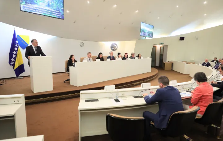 Konferencija "Jedinstvena i univerzalna vrijednost djela Bogdana Bogdanovića u BiH i odgovornost za njihovu za&scaron;titu u zemlji i svijetu"/Senad Gubelić