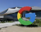 epa09952096 Google logo in front of Google's Bay View Building BV100 during a media tour in Mountain View, California, USA, 16 May 2022. Google announced on 16 May the opening of its new Bay View campus in Silicon Valley, representing the company's first time developing its own major campus and the largest to pursue multiple green building certifications. The Bay View campus was designed by architects Bjarke Ingels Group (BIG) and Heatherwick Studio, as well as Google's design and engineering teams and spans 42 acres adjacent to the open space, two office buildings, and 1,00-person event center, and 240 short-term employee accommodations units. The campus incorporates biophilic design principles, including greenery, natural daylight and views outside from every desk to improve the health and wellbeing of those inside the building. The new building is to operate every hour of every day on carbon-free energy by 2030, the first-of-its-kind dragonscale solar skin, as well as nerby wind farms, will power Bay View on carbon-free energy 90 percent of the time. Bay View is 100 percent electric where even the kitchens are electric to decrease carbon emissions. To help deliver on its commitment to replenish 120 percent of the water it comsumes by 2023, the site is net water-positive with all non-potable water demands being met using the recycled water it generates on site. A series of above-ground ponds gather rainwater, combine with building wastewater treatment systems, together serve as a water source for cooling towers, flushing toilets, and landscape irrigation. EPA/JOHN G. MABANGLO/John G. Mabanglo