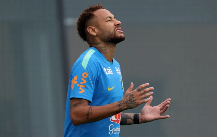 Soccer Football - FIFA World Cup 2026 - Brazil Training - Columbia Park Training Facility, Morristown, New Jersey, U.S. - June 22, 2026 Brazil's Neymar Jr. during training IMAGN IMAGES via Reuters/Vincent Carchietta/Vincent Carchietta