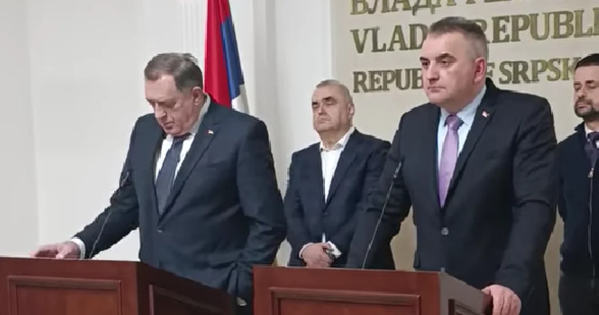 Milorad Dodik i Savo Minić, press konferencija/Prtsc