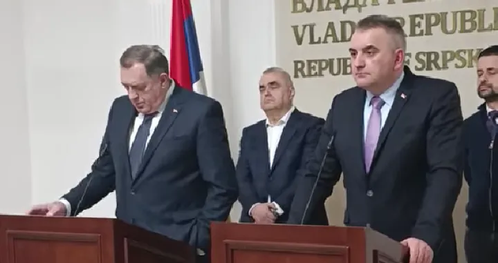 Milorad Dodik i Savo Minić, press konferencija/Prtsc