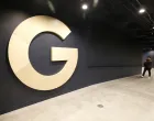 epa09952089 Google logo in the hallway during a media tour in Mountain View, California, USA, 16 May 2022. Google announced on 16 May the opening of its new Bay View campus in Silicon Valley, representing the company's first time developing its own major campus and the largest to pursue multiple green building certifications. The Bay View campus was designed by architects Bjarke Ingels Group (BIG) and Heatherwick Studio, as well as Google's design and engineering teams and spans 42 acres adjacent to the open space, two office buildings, and 1,00-person event center, and 240 short-term employee accommodations units. The campus incorporates biophilic design principles, including greenery, natural daylight and views outside from every desk to improve the health and wellbeing of those inside the building. The new building is to operate every hour of every day on carbon-free energy by 2030, the first-of-its-kind dragonscale solar skin, as well as nerby wind farms, will power Bay View on carbon-free energy 90 percent of the time. Bay View is 100 percent electric where even the kitchens are electric to decrease carbon emissions. To help deliver on its commitment to replenish 120 percent of the water it comsumes by 2023, the site is net water-positive with all non-potable water demands being met using the recycled water it generates on site. A series of above-ground ponds gather rainwater, combine with building wastewater treatment systems, together serve as a water source for cooling towers, flushing toilets, and landscape irrigation. EPA/JOHN G. MABANGLO/John G. Mabanglo