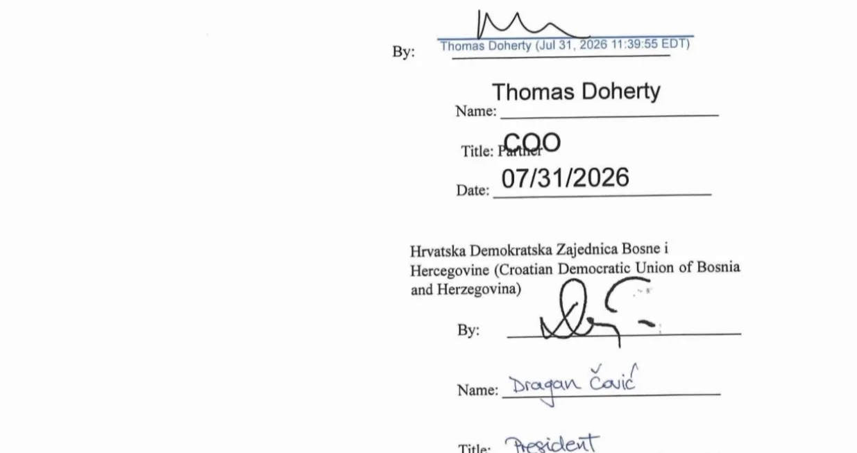 HDZ BiH ugovor lobiranje/