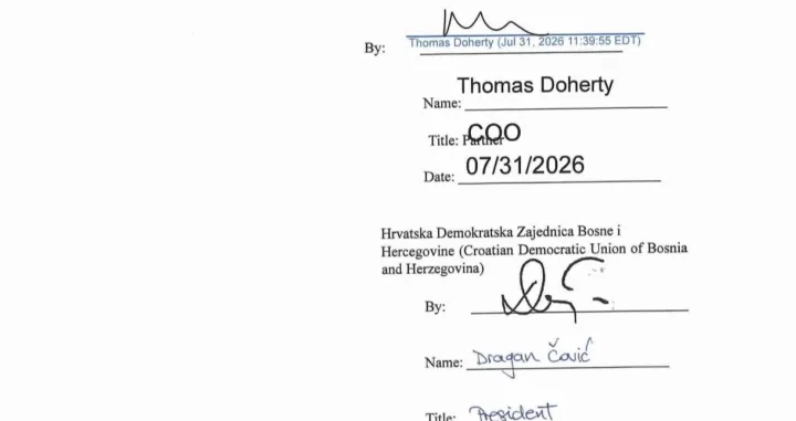 HDZ BiH ugovor lobiranje/