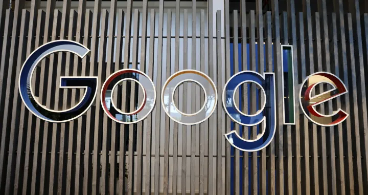 epa09952087 Google logo in the lobby of BV200, Google's new Bay View campus building during a media tour in Mountain View, California, USA, 16 May 2022. Google announced on 16 May the opening of its new Bay View campus in Silicon Valley, representing the company's first time developing its own major campus and the largest to pursue multiple green building certifications. The Bay View campus was designed by architects Bjarke Ingels Group (BIG) and Heatherwick Studio, as well as Google's design and engineering teams and spans 42 acres adjacent to the open space, two office buildings, and 1,00-person event center, and 240 short-term employee accommodations units. The campus incorporates biophilic design principles, including greenery, natural daylight and views outside from every desk to improve the health and wellbeing of those inside the building. The new building is to operate every hour of every day on carbon-free energy by 2030, the first-of-its-kind dragonscale solar skin, as well as nerby wind farms, will power Bay View on carbon-free energy 90 percent of the time. Bay View is 100 percent electric where even the kitchens are electric to decrease carbon emissions. To help deliver on its commitment to replenish 120 percent of the water it comsumes by 2023, the site is net water-positive with all non-potable water demands being met using the recycled water it generates on site. A series of above-ground ponds gather rainwater, combine with building wastewater treatment systems, together serve as a water source for cooling towers, flushing toilets, and landscape irrigation. EPA/JOHN G. MABANGLO/John G. Mabanglo